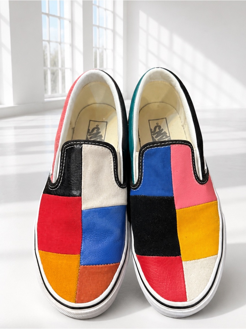 Vans Women’s 9.5 Men’s 8 Multicolor  Patchwork Slip-On Sneakers GUC